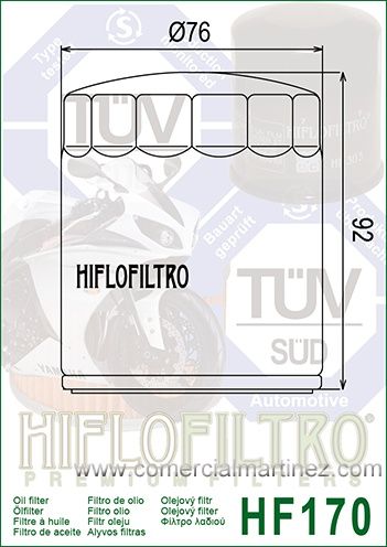 Filtro Aceite Hiflofiltro HF170B 1