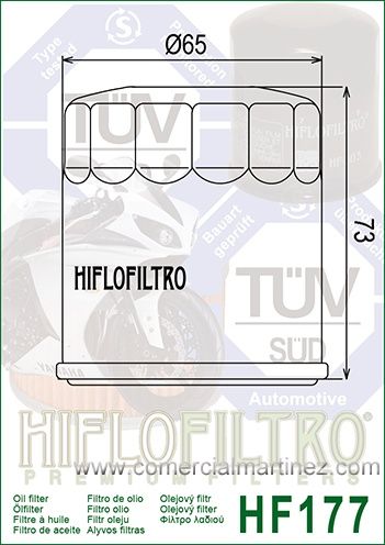 Filtro Aceite Hiflofiltro HF177 1