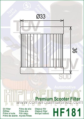 Filtro Aceite Hiflofiltro HF181 1