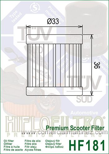 Filtro Aceite Hiflofiltro HF181 1