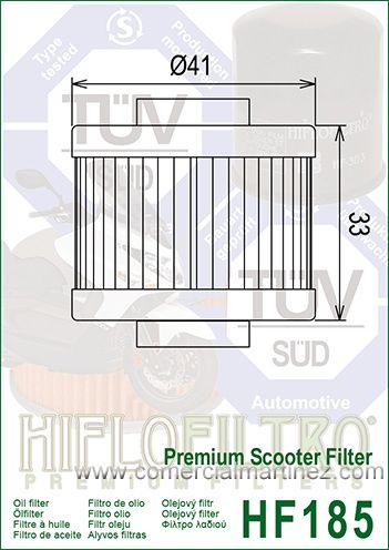 Filtro Aceite Hiflofiltro HF185 1