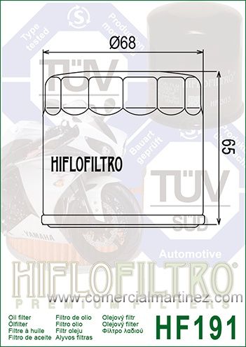 Filtro Aceite Hiflofiltro HF191 1