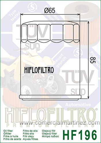 Filtro Aceite Hiflofiltro HF196 1