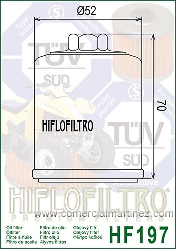 Filtro Aceite Hiflofiltro HF197 1