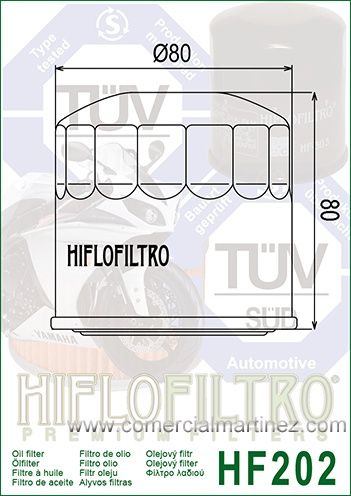 Filtro Aceite Hiflofiltro HF202 1