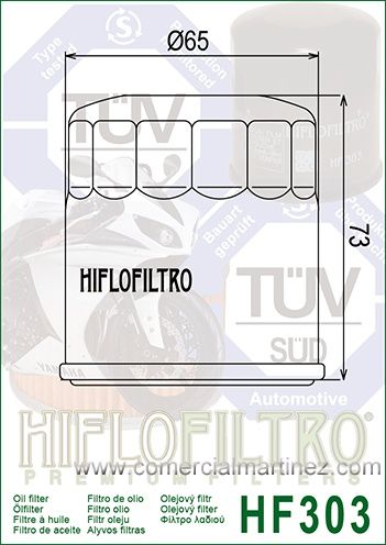 Filtro Aceite Hiflofiltro HF303RC Racing 1