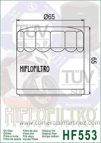 Filtro Aceite Hiflofiltro HF553 1