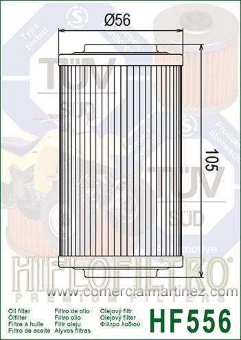 Filtro Aceite Hiflofiltro HF556 1