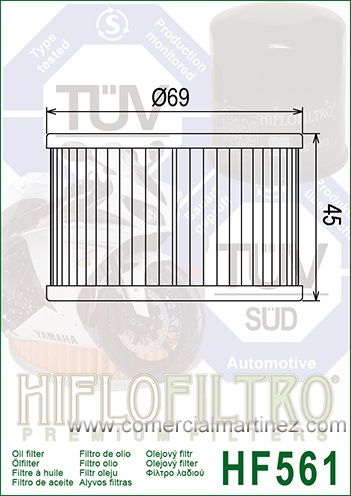 Filtro Aceite Hiflofiltro HF561 1