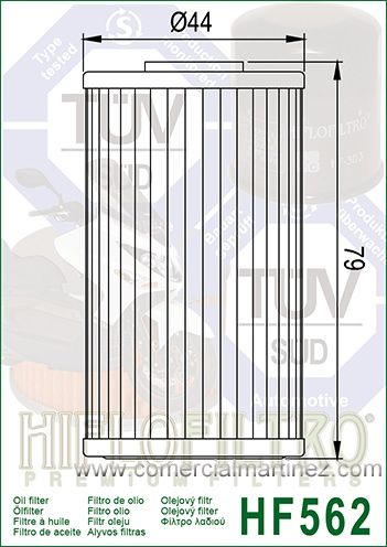 Filtro Aceite Hiflofiltro HF562 1