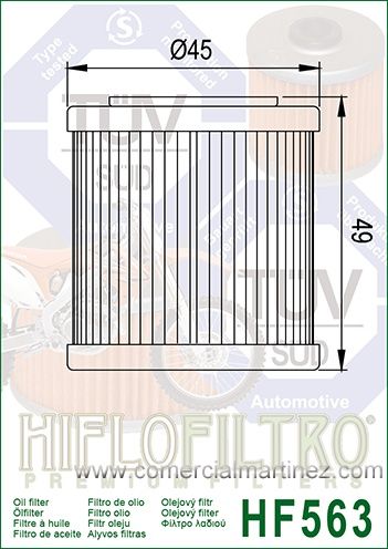 Filtro Aceite Hiflofiltro HF563 1