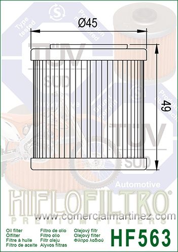 Filtro Aceite Hiflofiltro HF563 1