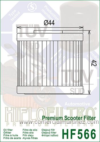 Filtro Aceite Hiflofiltro HF566 1