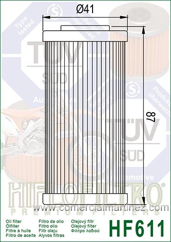 Filtro Aceite Hiflofiltro HF611 1