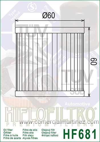 Filtro Aceite Hiflofiltro HF681 1