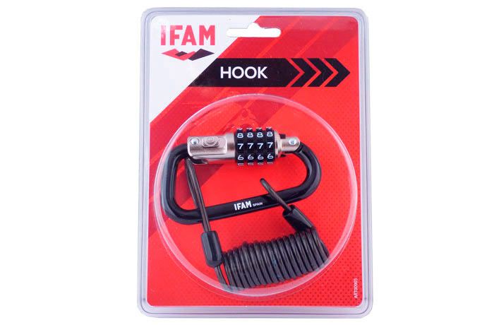 Antirrobo IFAM MOSQUETON CABLE HOOK ROJO 3