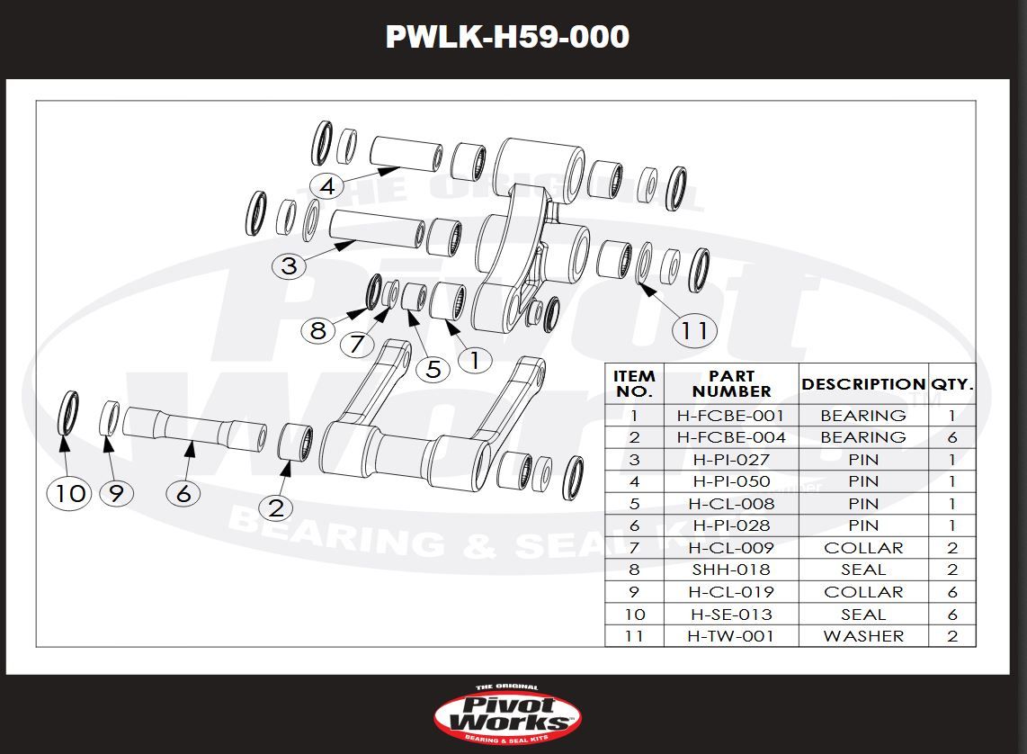 Kit Reparación de Bieletas Honda CR 125/250/450 R '02-'04 1