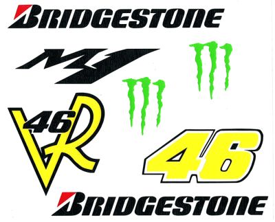 Kit Adhesivos Rossi Brigestone Negro Amarillo