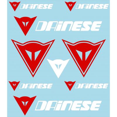 Kit adhesivos Dainese Rojo letra Blanca