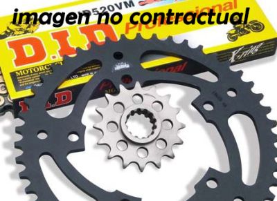 Kit arrastre completo para Kawasaki ZX636 con cadena DID ZVMX, piñón JT 15 dientes y corona JT 43 dientes