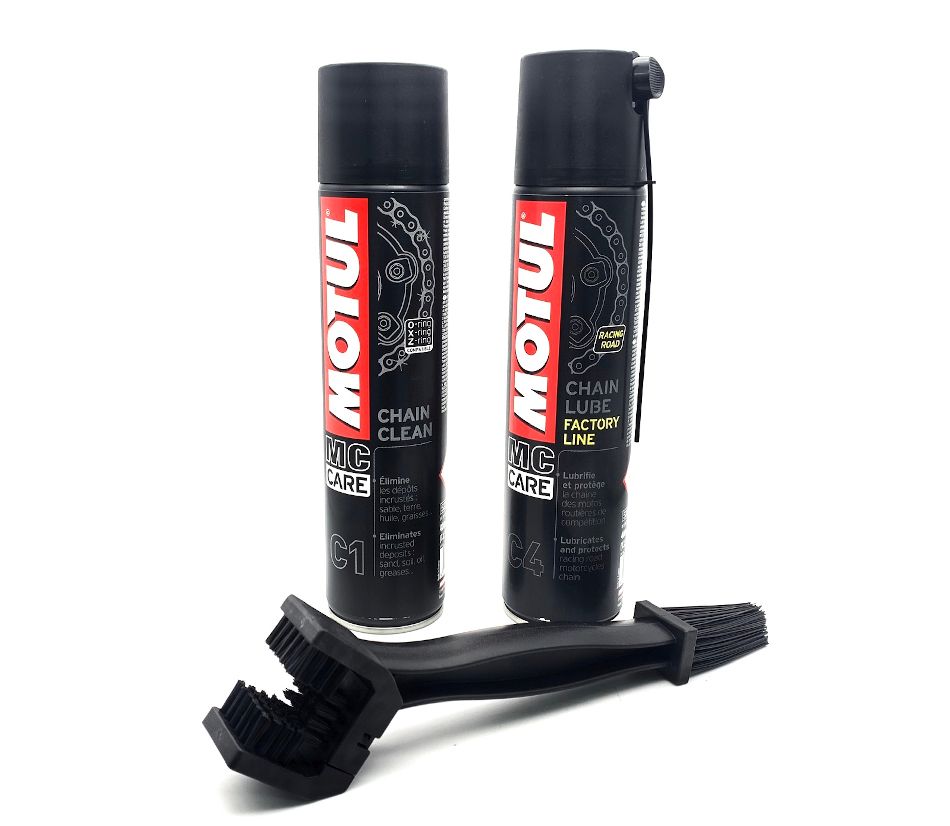 Motul - Kit de limpiador lubricante para cadena C4 400 ml + cepillo de  limpieza para la cadena