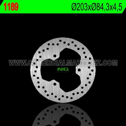 Disco de freno 203 x 84,3 x 4,5 NG 1189