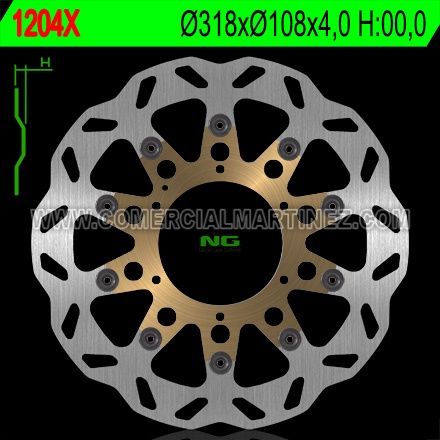 Disco de freno 318 x 108 x 4 NG 1204X