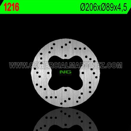 Disco de freno 206 x 89 x 4,5 NG 1216 