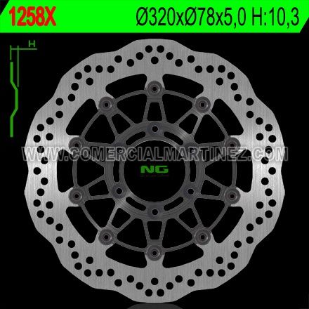 Disco de freno 320 x 78 x 5 NG 1258X
