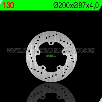 Disco de freno 200 x 97 x 4 NG 130, repuesto freno NG 130, disco de freno para moto, disco freno alta calidad