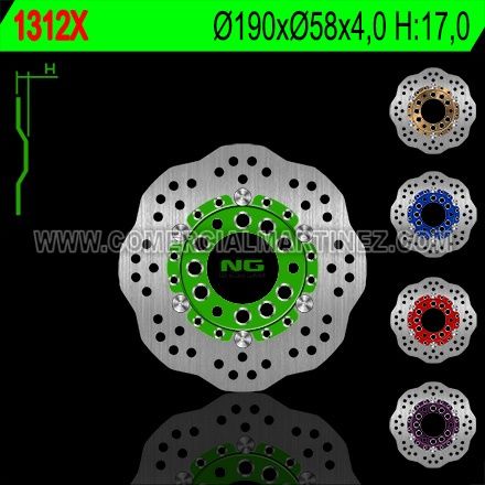 Disco de freno 190 x 58 x 4 NG 1312X
