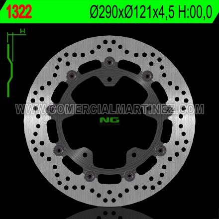 Disco de freno 290 x 121 x 4,5 NG 1322
