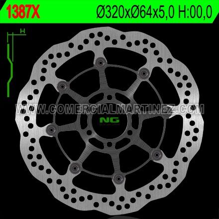 Disco de freno 320 x 64 x 5 NG 1387X