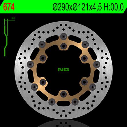 Disco de freno 290 x 121 x 4,5 NG 674