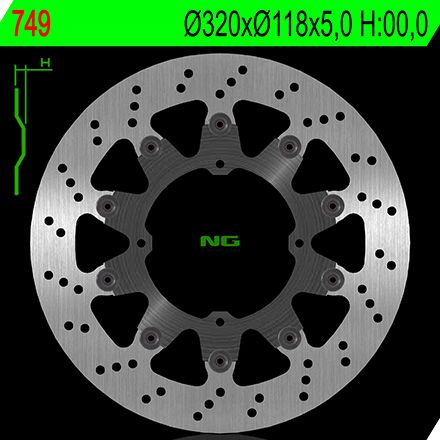 Disco de freno 320 x 118 x 5,0 NG 749