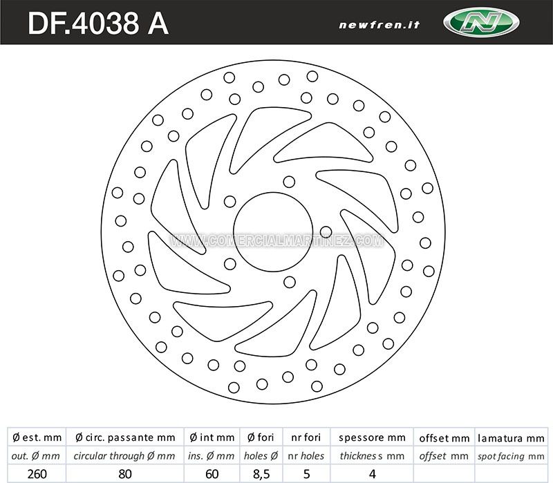 Disco de freno Newfren DF.4038 A