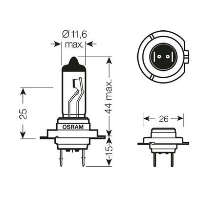 Lámpara Faro H7 12V 55W PX26d 1