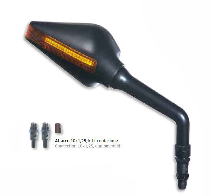 Espejo universal negro con led derecho