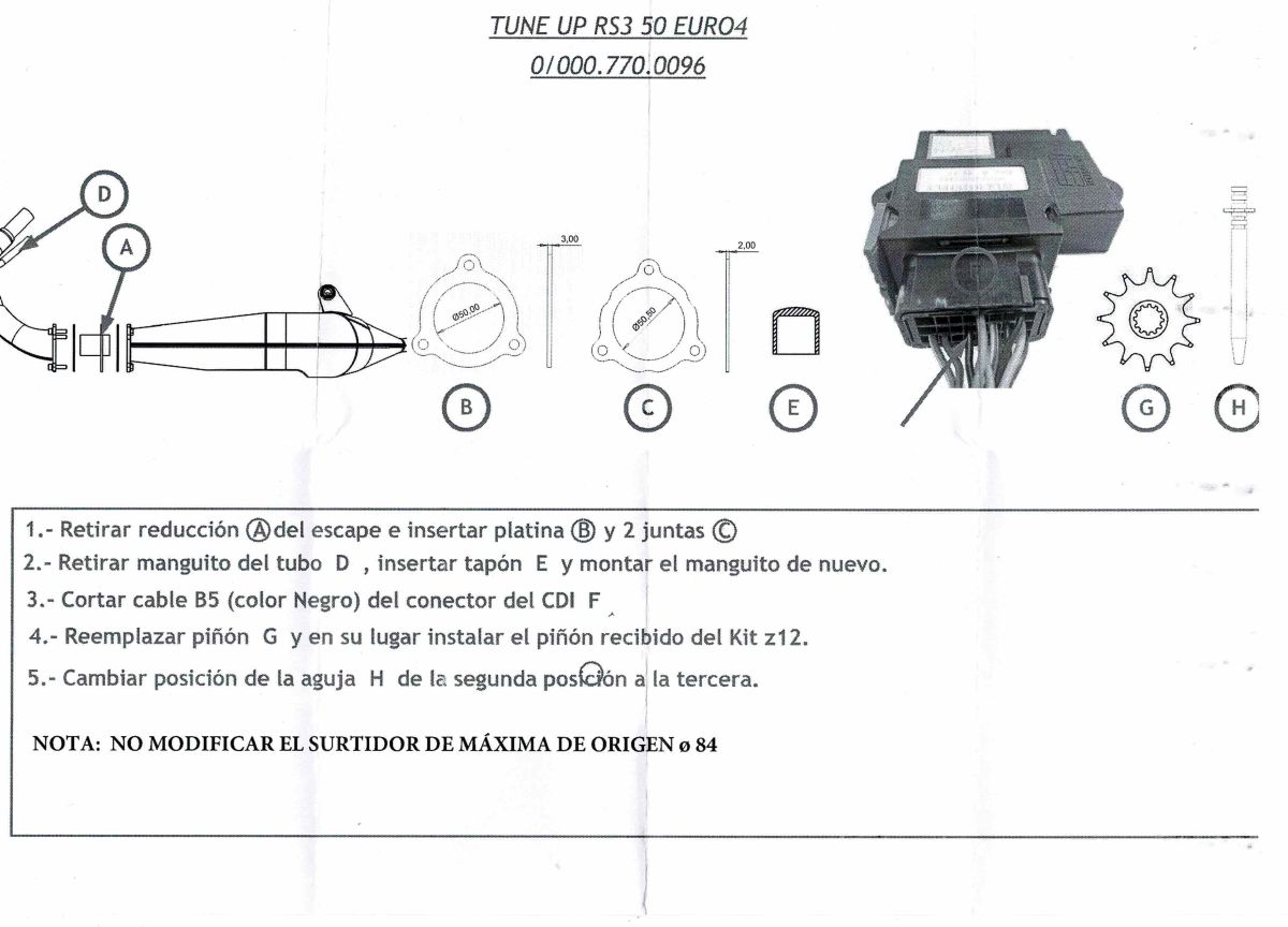 Kit Potencia Deslimitación Rieju RS3 50 Euro 4 1