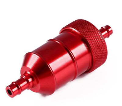 Filtro de gasolina Aluminio Desmontable 8mm. Rojo