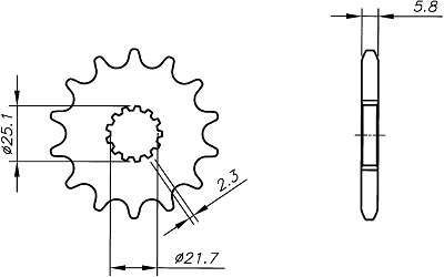 Piñón Yamaha YZ 250 '99-, YFZ 450 '07-'08 12z