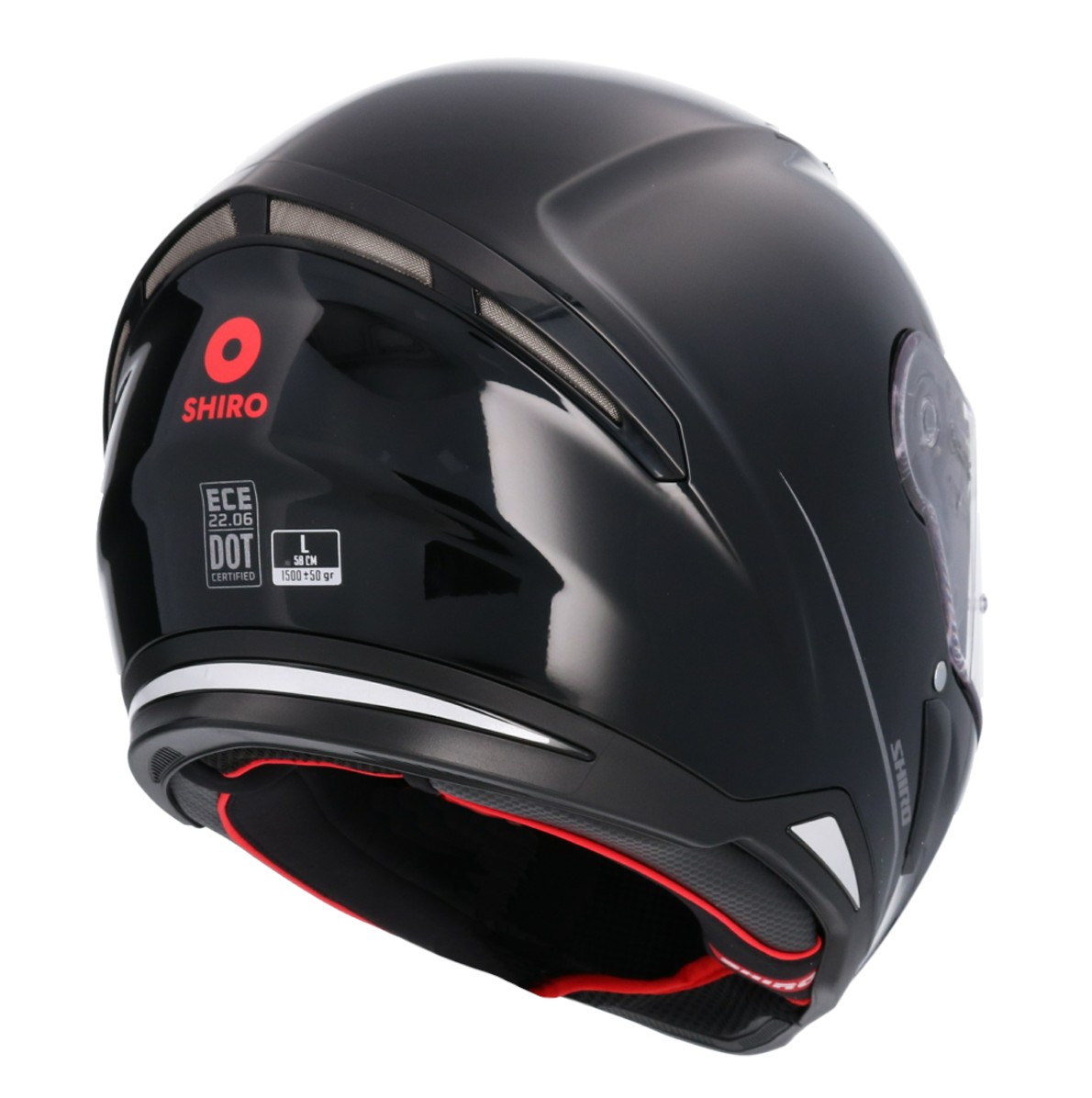 Casco SHIRO HUNTER SH-890 MONOCOLOR NEGRO BRILLO 1