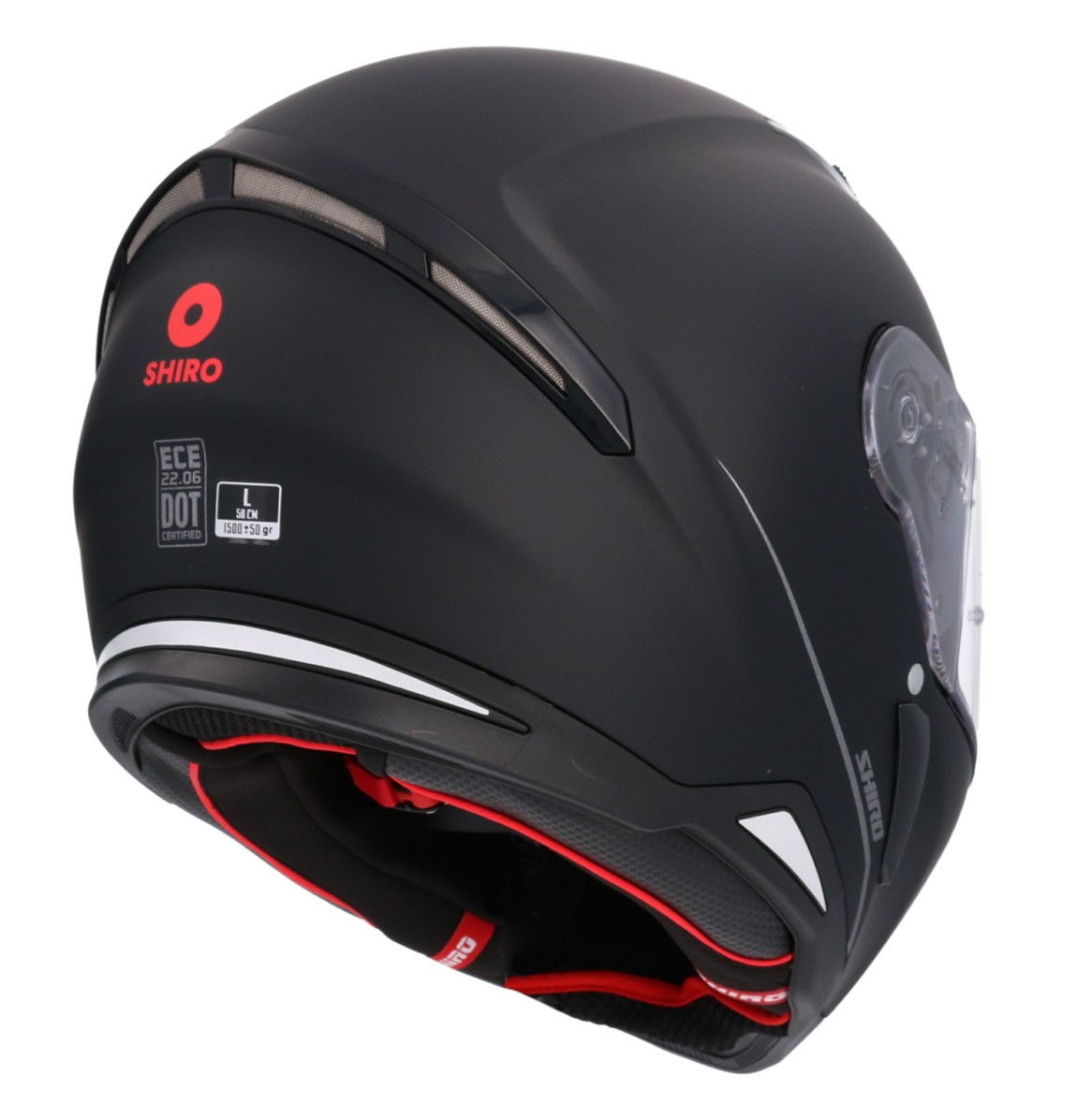 Casco SHIRO HUNTER SH-890 MONOCOLOR NEGRO MATE 6
