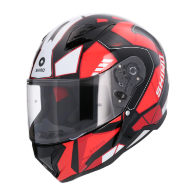 Casco SHIRO HUNTER SH-890 STAGE NEGRO ROJO MATE