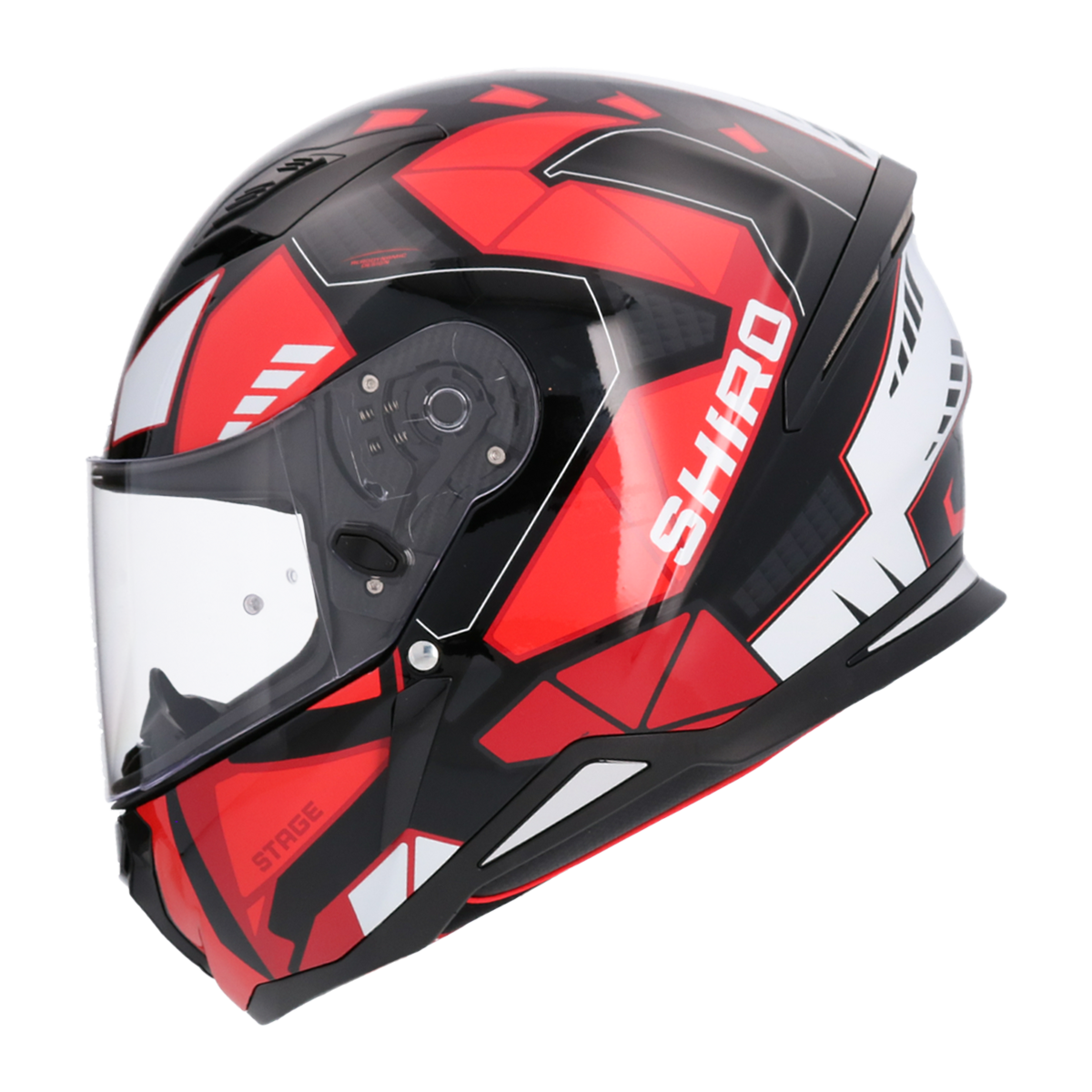 Casco SHIRO HUNTER SH-890 STAGE NEGRO ROJO MATE 7