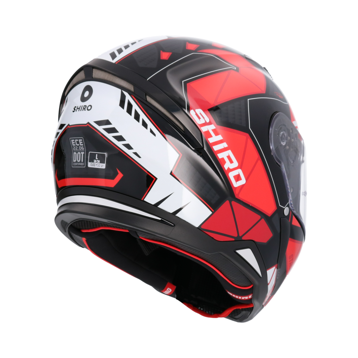 Casco SHIRO HUNTER SH-890 STAGE NEGRO ROJO MATE 2