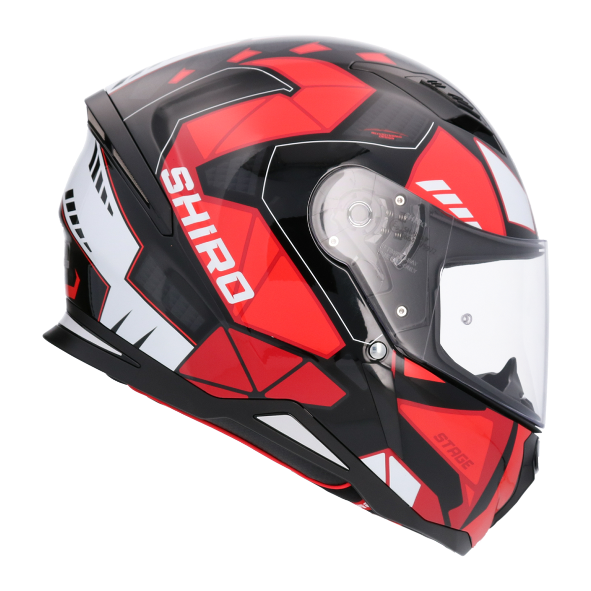 Casco SHIRO HUNTER SH-890 STAGE NEGRO ROJO MATE 4