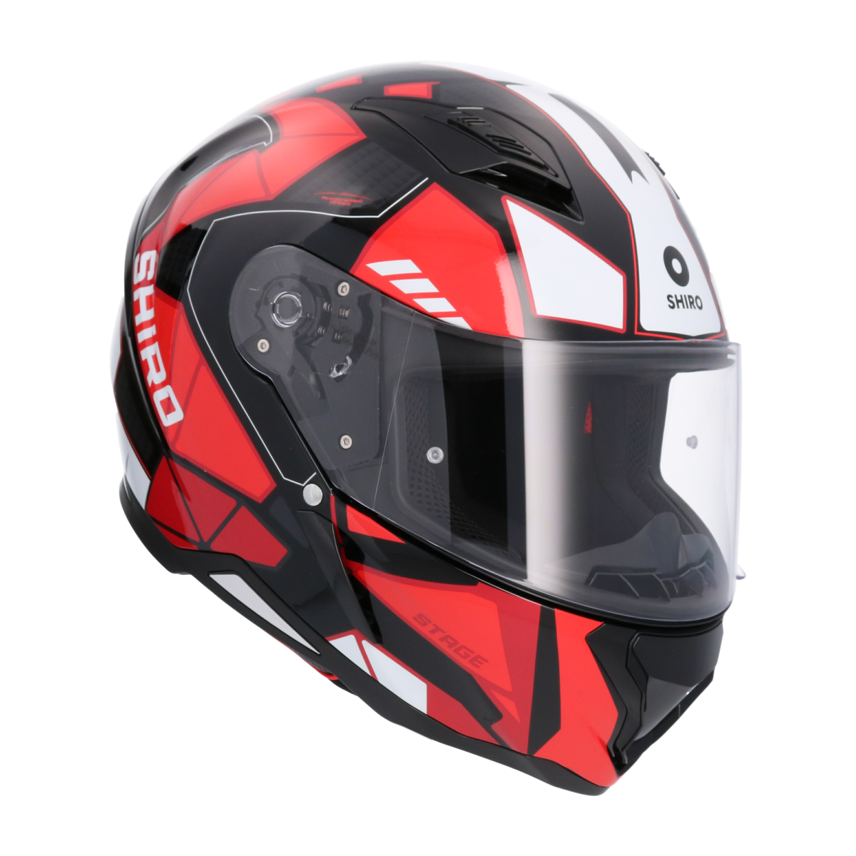 Casco SHIRO HUNTER SH-890 STAGE NEGRO ROJO MATE 3