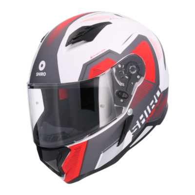 Casco SHIRO HUNTER SH-890 MANDO BLANCO ROJO MATE