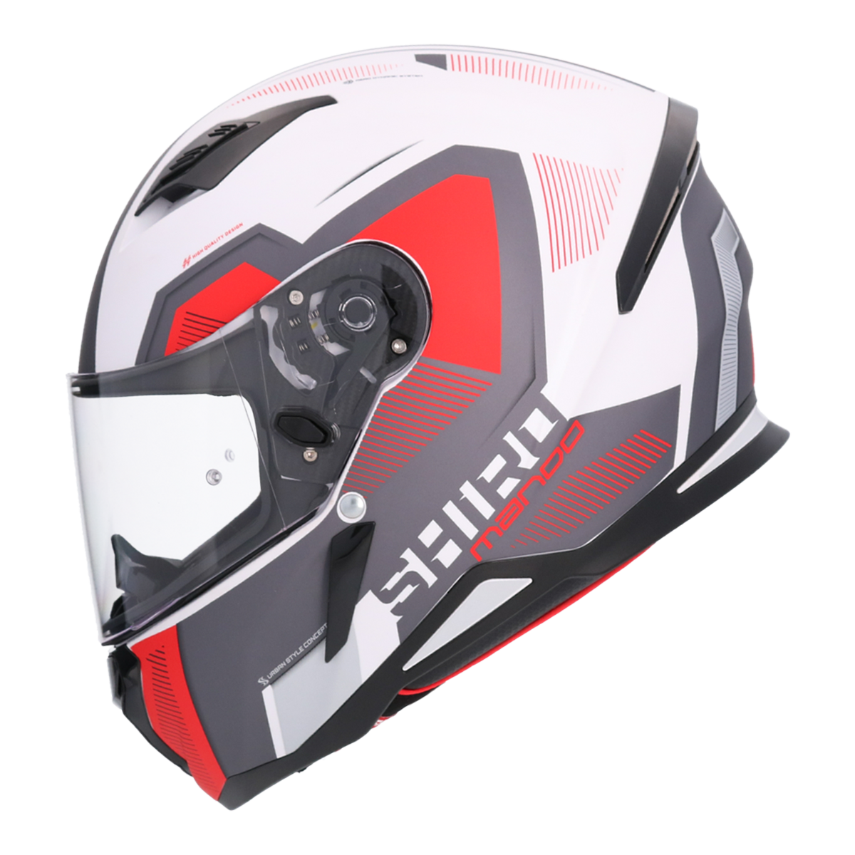 Casco SHIRO HUNTER SH-890 MANDO BLANCO ROJO MATE 1